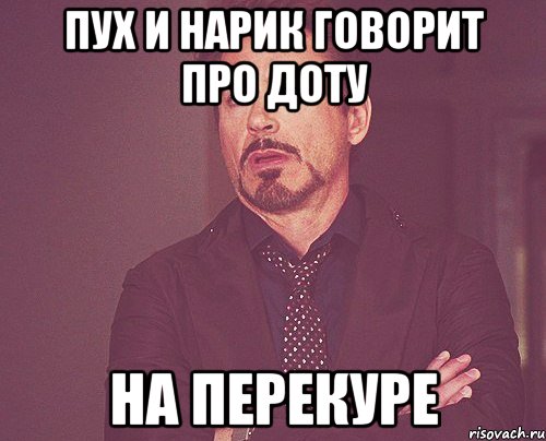 пух и нарик говорит про доту на перекуре, Мем твое выражение лица