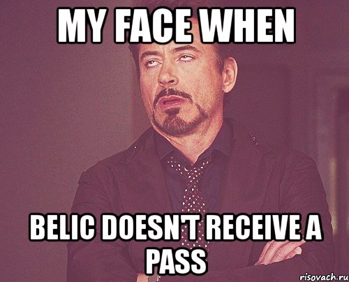 my face when belic doesn't receive a pass, Мем твое выражение лица