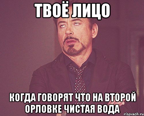 твоё лицо когда говорят что на второй орловке чистая вода, Мем твое выражение лица