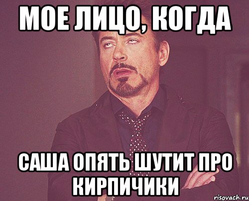 мое лицо, когда саша опять шутит про кирпичики, Мем твое выражение лица