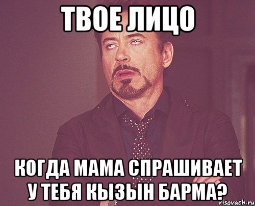 твое лицо когда мама спрашивает у тебя кызын барма?, Мем твое выражение лица