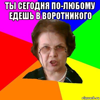 ты сегодня по-любому едешь в воротникого , Мем Типичная училка