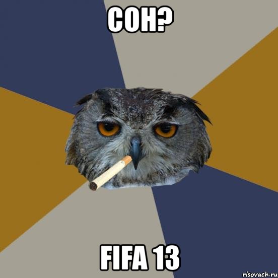 сон? fifa 13, Мем Укуренная сова