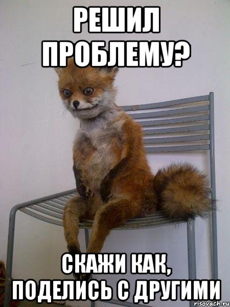решил проблему? скажи как, поделись с другими, Мем Упоротая лиса