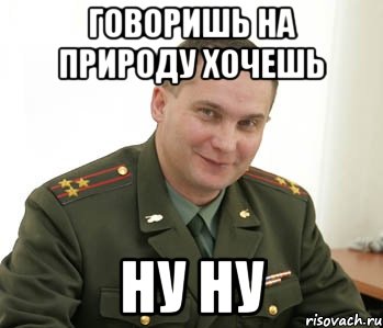 говоришь на природу хочешь ну ну, Мем Военком (полковник)