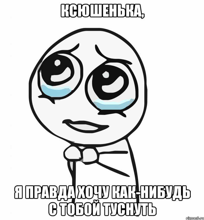 ксюшенька, я правда хочу как-нибудь с тобой туснуть, Мем  ну пожалуйста (please)