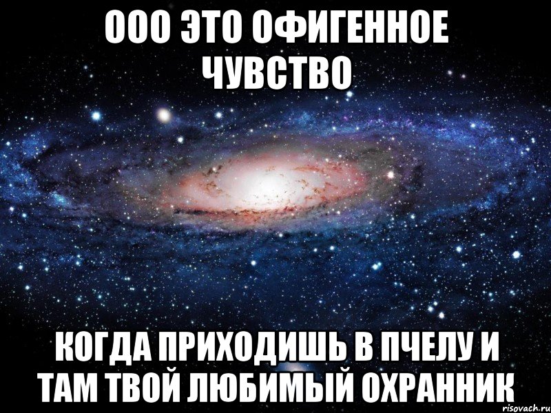 ооо это офигенное чувство когда приходишь в пчелу и там твой любимый охранник, Мем Вселенная