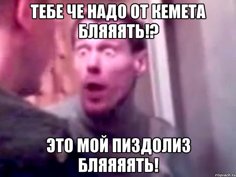 тебе че надо от кемета бляяять!? это мой пиздолиз бляяяять!, Мем Запили