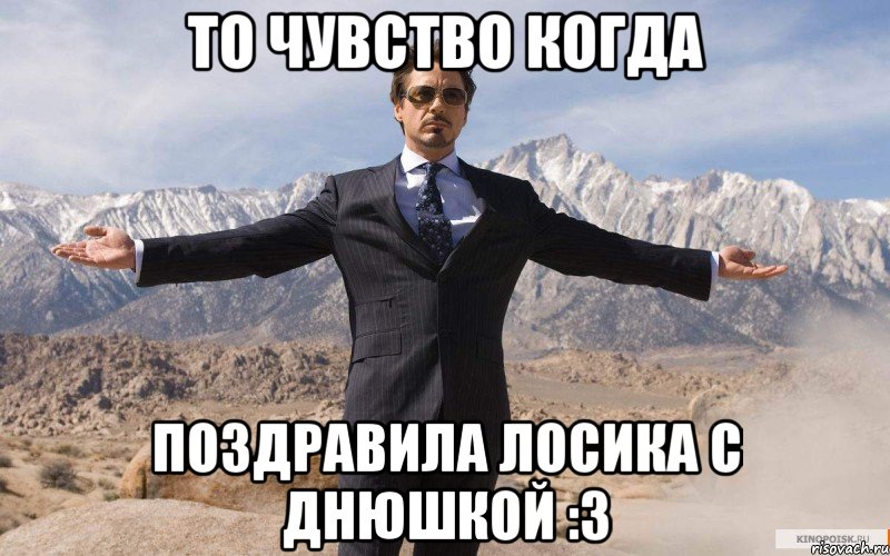 то чувство когда поздравила лосика с днюшкой :з, Мем железный человек