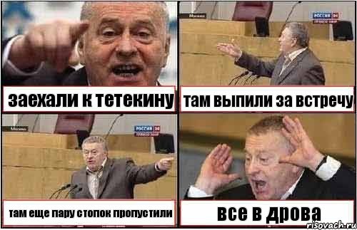 заехали к тетекину там выпили за встречу там еще пару стопок пропустили все в дрова