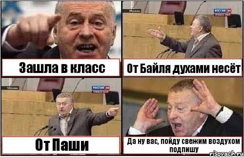 Зашла в класс От Байля духами несёт От Паши Да ну вас, пойду свежим воздухом подпишу, Комикс жиреновский