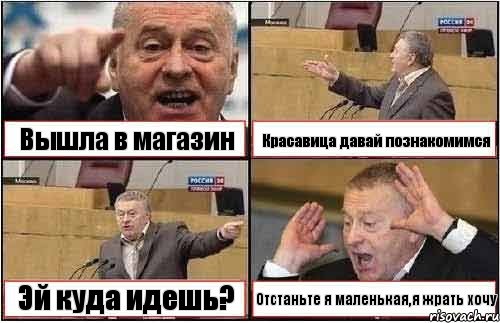 Вышла в магазин Красавица давай познакомимся Эй куда идешь? Отстаньте я маленькая,я жрать хочу, Комикс жиреновский