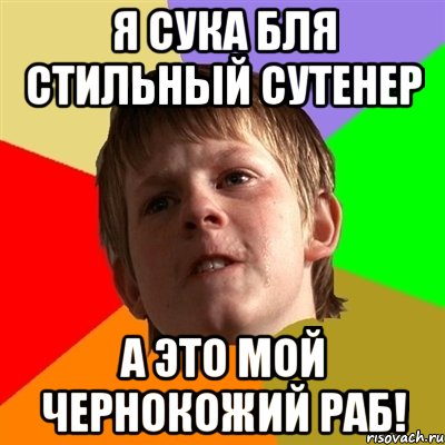 я сука бля стильный сутенер а это мой чернокожий раб!