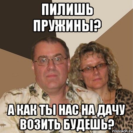 пилишь пружины? а как ты нас на дачу возить будешь?