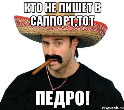 кто не пишет в саппорт,тот педро!
