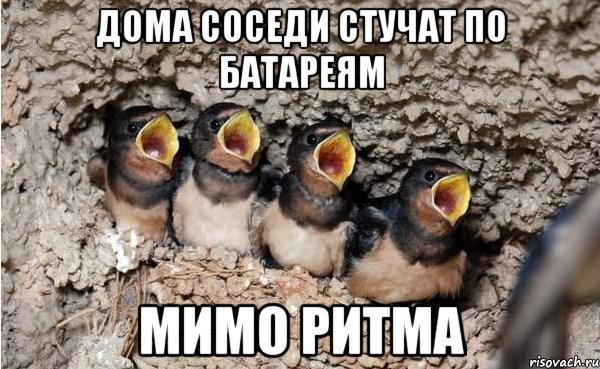 дома соседи стучат по батареям мимо ритма, Мем 111