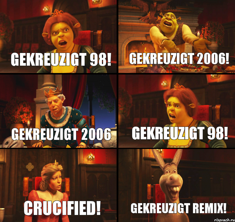 Gekreuzigt 98! Gekreuzigt 2006! Gekreuzigt 2006 Gekreuzigt 98! Crucified! Gekreuzigt Remix!, Комикс  Шрек Фиона Гарольд Осел