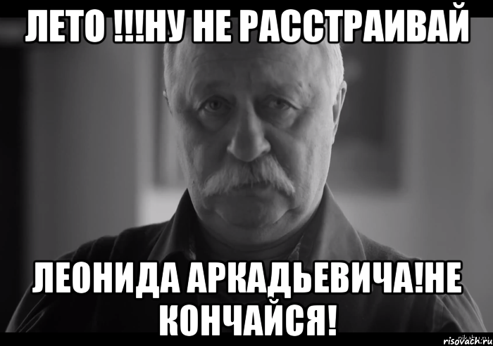 лето !!!ну не расстраивай леонида аркадьевича!не кончайся!, Мем Не огорчай Леонида Аркадьевича