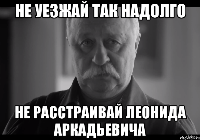 не уезжай так надолго не расстраивай леонида аркадьевича, Мем Не огорчай Леонида Аркадьевича