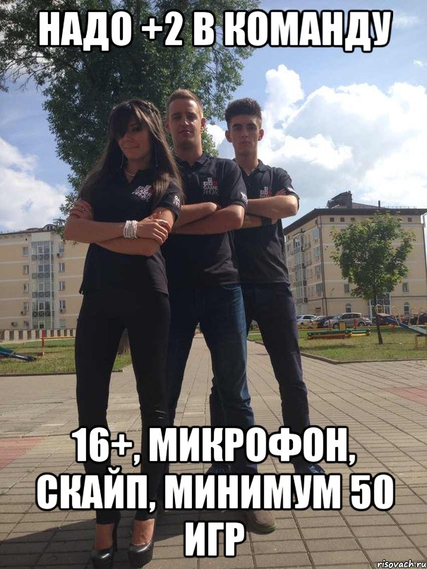 надо +2 в команду 16+, микрофон, скайп, минимум 50 игр, Мем 2314