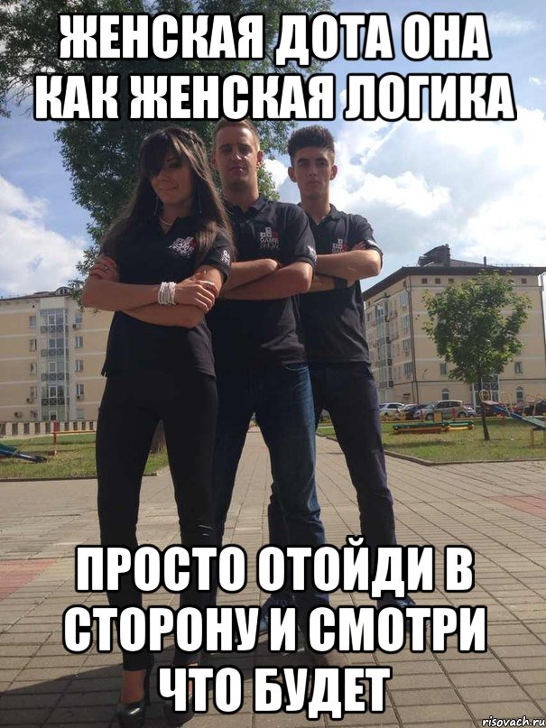 женская дота она как женская логика просто отойди в сторону и смотри что будет, Мем 2314