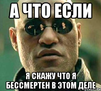 а что если я скажу что я бессмертен в этом деле, Мем  а что если я скажу тебе