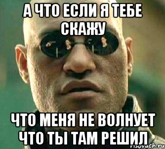 а что если я тебе скажу что меня не волнует что ты там решил, Мем  а что если я скажу тебе