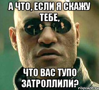 а что, если я скажу тебе, что вас тупо затроллили?, Мем  а что если я скажу тебе