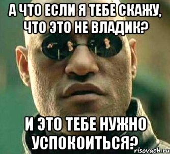 а что если я тебе скажу, что это не владик? и это тебе нужно успокоиться?, Мем  а что если я скажу тебе