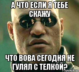 а что если я тебе скажу что вова сегодня не гулял с телкой?, Мем  а что если я скажу тебе