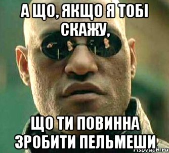 а що, якщо я тобі скажу, що ти повинна зробити пельмеши, Мем  а что если я скажу тебе