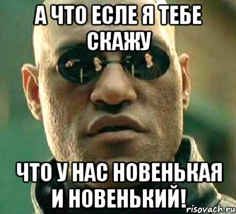 а что есле я тебе скажу что у нас новенькая и новенький!, Мем  а что если я скажу тебе