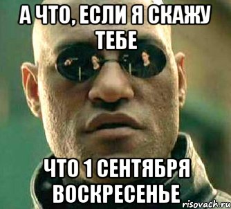 а что, если я скажу тебе что 1 сентября воскресенье, Мем  а что если я скажу тебе