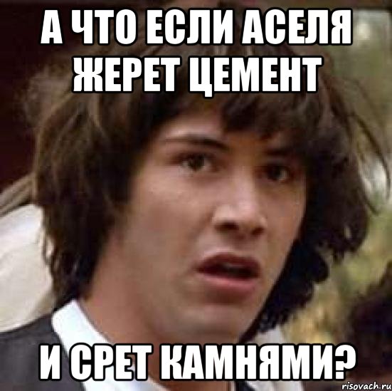 а что если аселя жерет цемент и срет камнями?, Мем А что если (Киану Ривз)