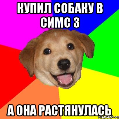 купил собаку в симс 3 а она растянулась, Мем Advice Dog