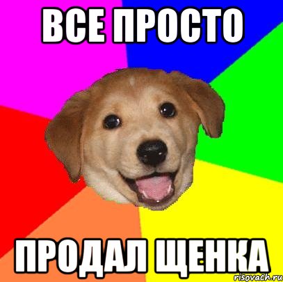 все просто продал щенка, Мем Advice Dog