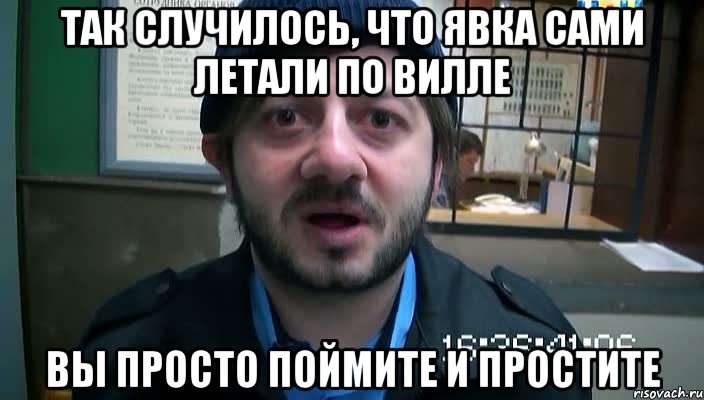 так случилось, что явка сами летали по вилле вы просто поймите и простите, Мем Бородач