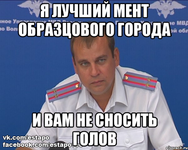 я лучший мент образцового города и вам не сносить голов, Мем Бравый эшник