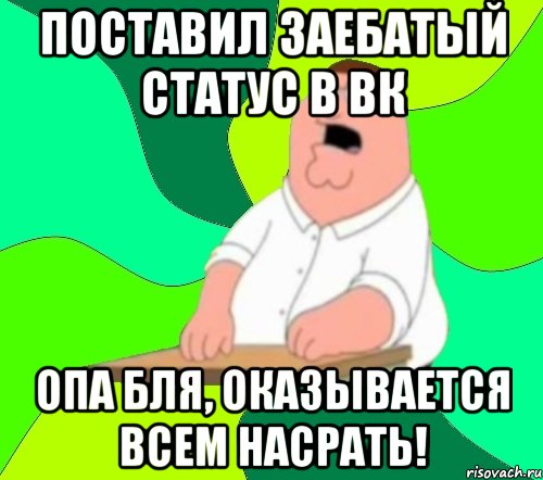 поставил заебатый статус в вк опа бля, оказывается всем насрать!, Мем  Да всем насрать (Гриффин)