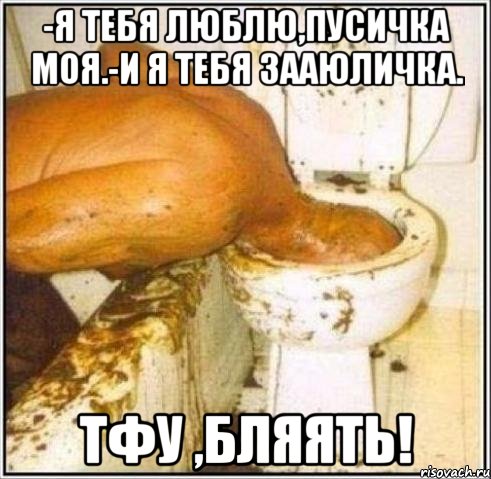 -я тебя люблю,пусичка моя.-и я тебя зааюличка. тфу ,бляять!, Мем Дайвер