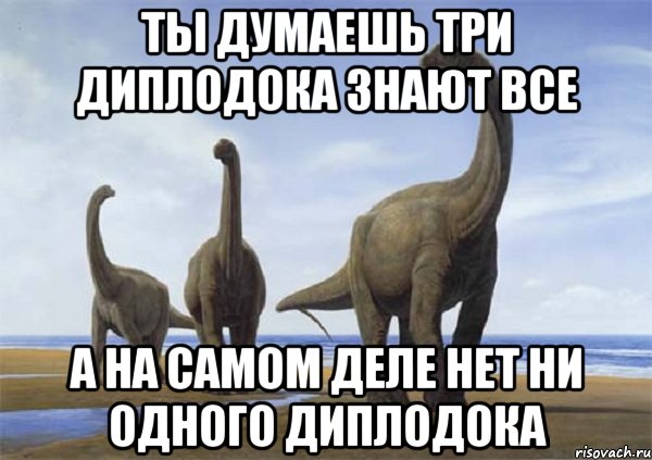 ты думаешь три диплодока знают все а на самом деле нет ни одного диплодока, Мем Диплодоки
