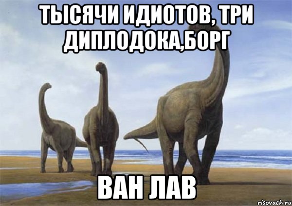 тысячи идиотов, три диплодока,борг ван лав, Мем Диплодоки