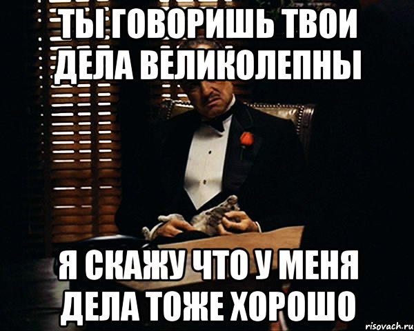 ты говоришь твои дела великолепны я скажу что у меня дела тоже хорошо, Мем Дон Вито Корлеоне