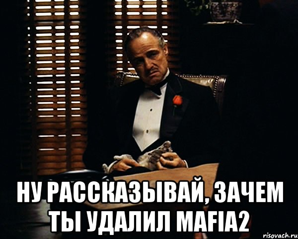  ну рассказывай, зачем ты удалил mafia2, Мем Дон Вито Корлеоне