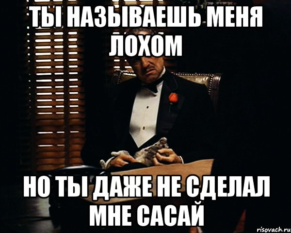 ты называешь меня лохом но ты даже не сделал мне сасай, Мем Дон Вито Корлеоне