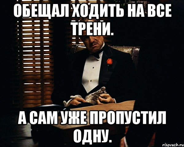 обещал ходить на все трени. а сам уже пропустил одну., Мем Дон Вито Корлеоне