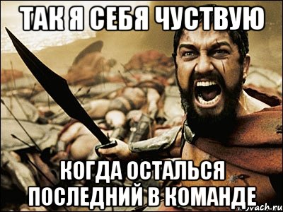 так я себя чуствую когда осталься последний в команде, Мем Это Спарта