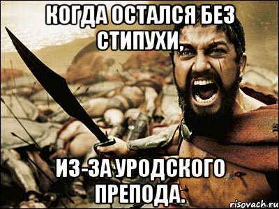 когда остался без стипухи, из-за уродского препода., Мем Это Спарта