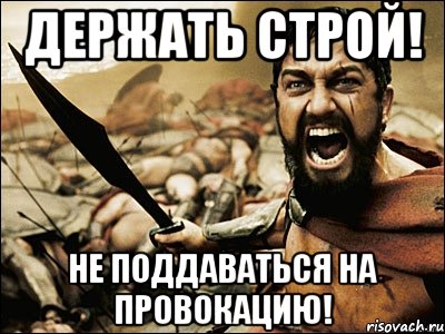 держать строй! не поддаваться на провокацию!, Мем Это Спарта