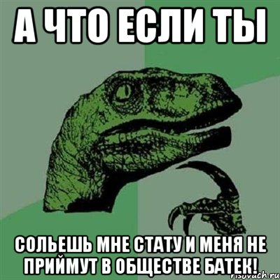 а что если ты сольешь мне стату и меня не приймут в обществе батек!, Мем Филосораптор